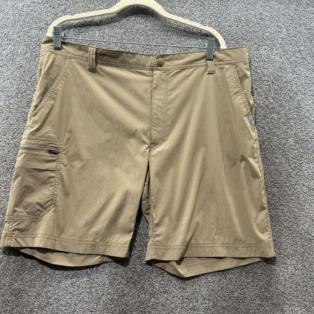LL Bean Access Trail Shorts Mens 38 Tan Khaki Nylon Cargo UPF 50+Quick Dry